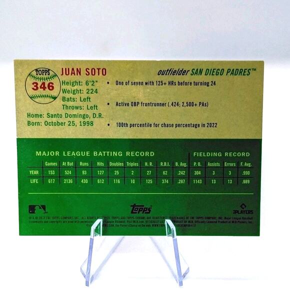 2023 Topps Chrome Platinum Ann- Juan Soto #346 Topps Logofractor /499 - Picture 7 of 7